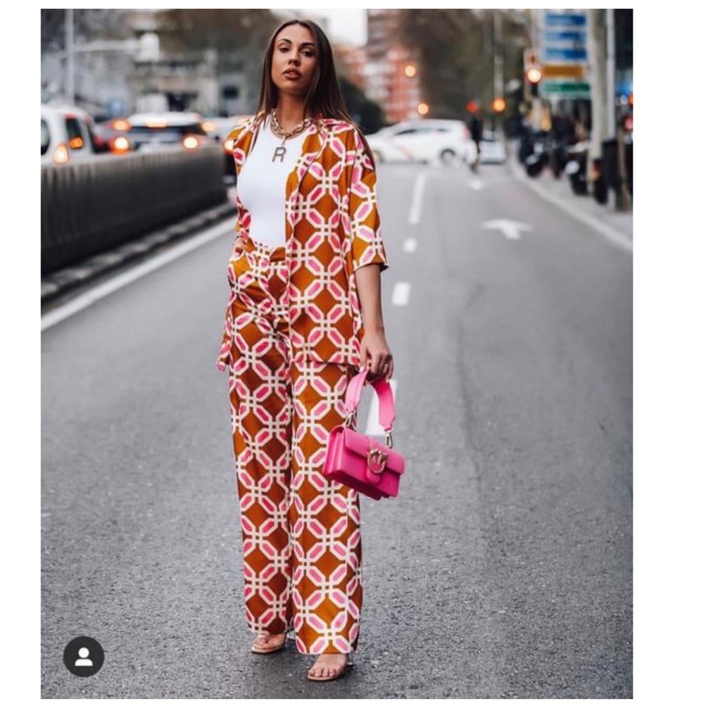 Zara printed pajama style pants